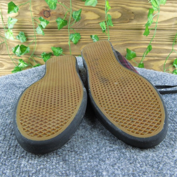 VANS Plaid Men Sneaker Shoes Red Fabric Lace Up Size‎ 7.5 Medium - Picture 10 of 10